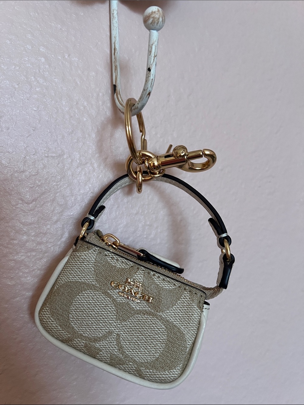 Coach Mini Nolita Bag Charm Keychain in Signature Canvas CG761-IMDQC